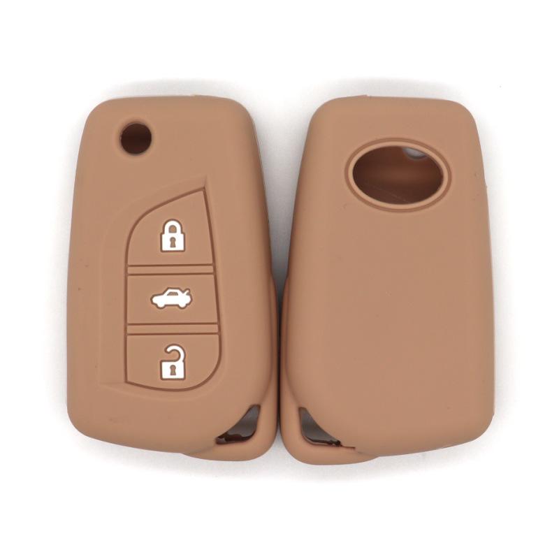 Fall-proof key cover, suitable for Toyota RV4, Rongfangguan, Ruizhi, Carola, Linc, folding type, 3-buckle silicone key bag