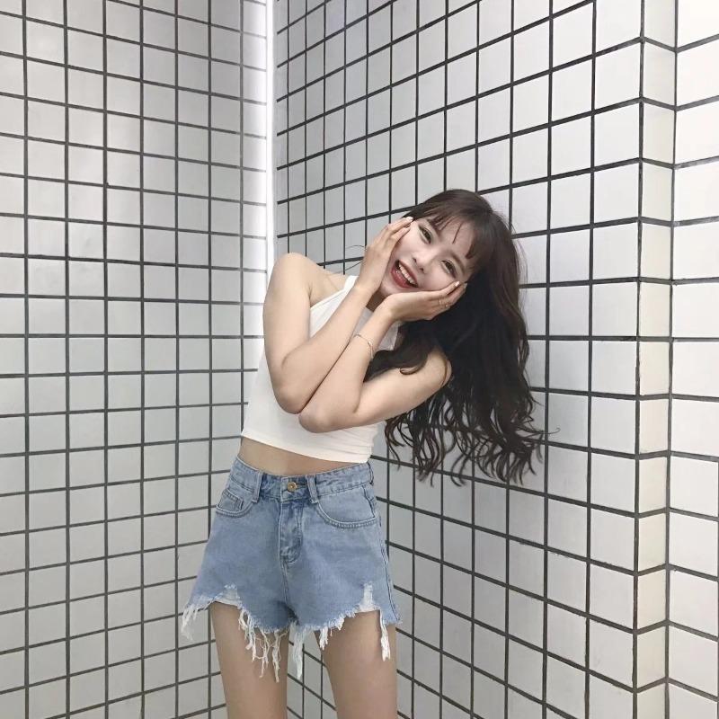 Новые модные рваные джинсовые шорты женские универсальные с высокой талией свободные модные широкие шорты