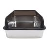 Stainless Steel Litter Box Anti Splashing Odorless Easy To Clean High Sides Semi Enclosed Cat