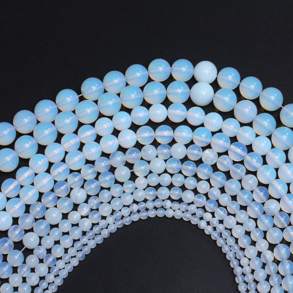 Creative Jewelry Making For Necklace Bracelet Round Charms Natural Opal Stone 4/6/8/10/12mm DIY Spacer Loose Beads