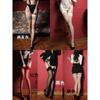 Satin Naturally silky and alluring3D One-piece lace suspender black sheer open-crotch no-removal stockings for summer
