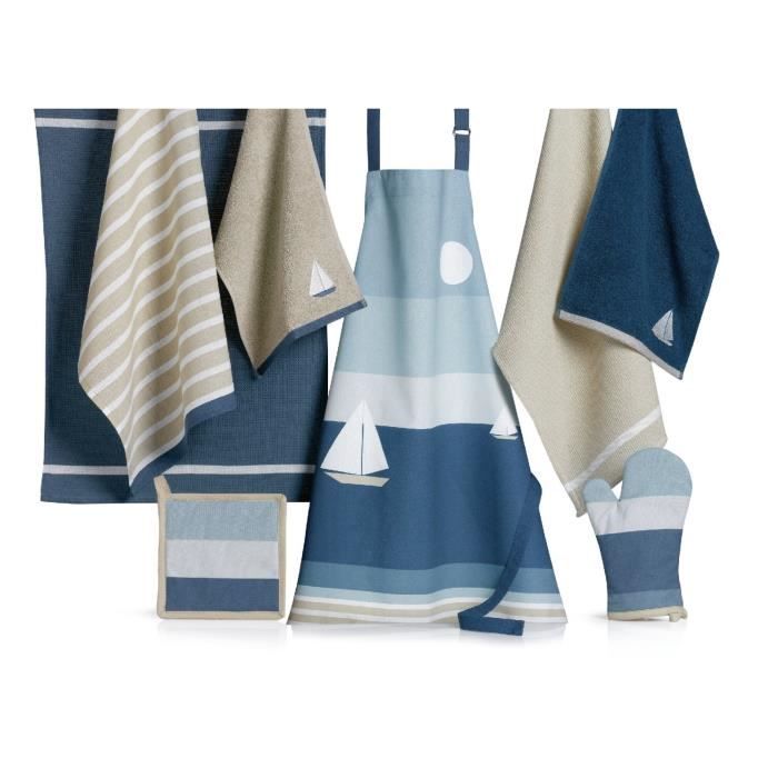 Torchons - Bateau Regate - Lot de 2 - 50 x 70 cm - Coton - Absorbant