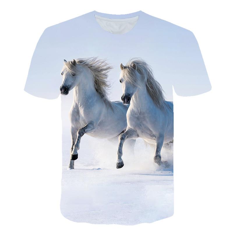 Animal Horse 3D Print Kids Short Sleeve T Shirt Fashion Casual Cartoon T-Shirt Harajuku Boys Girls Children's Clothing Tees Tops