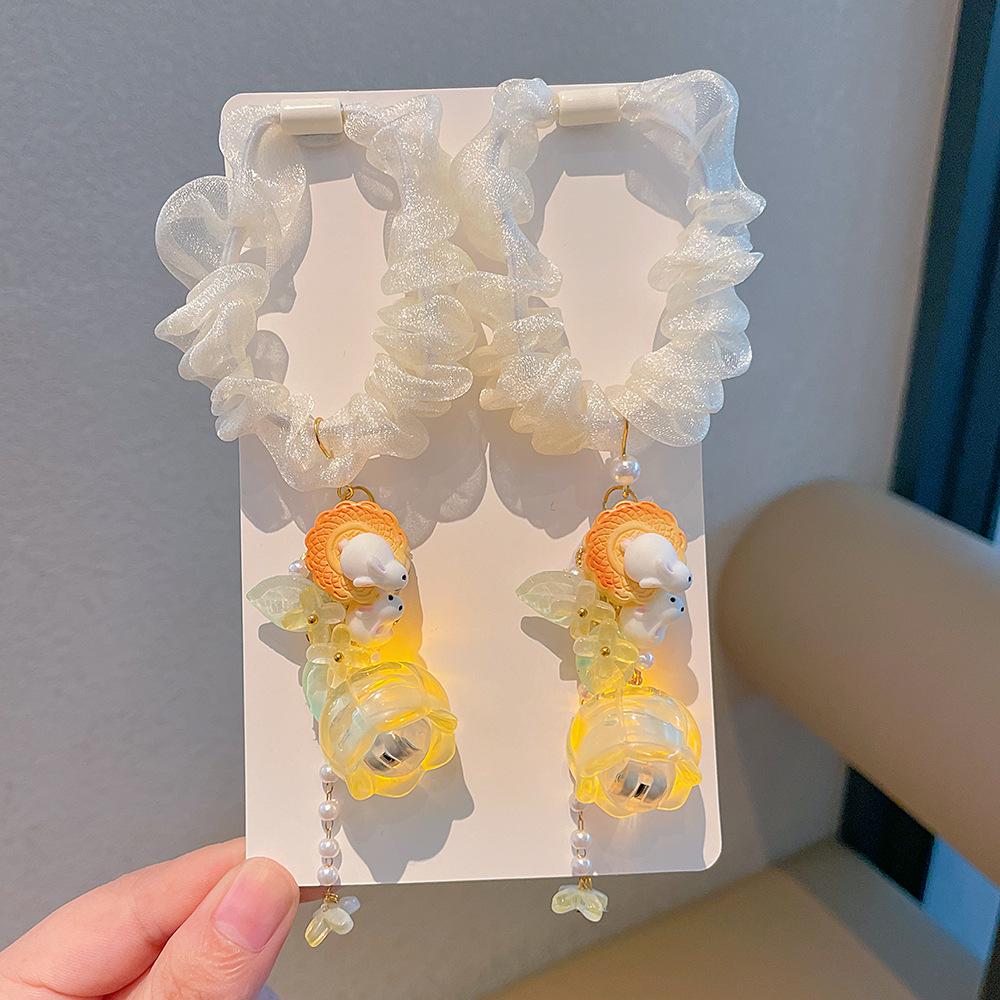 Нежа Панда Рождественские резинки для волос и повязки на голову для девочек - Мультяшные аксессуары для волос без повреждений