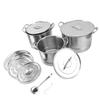 4PCS Soup Pot Set Stainless Steel Multipurpose Sauce Pot Kitchen Cookware with 8 Lids for Cooking Steaming Stir Frying
