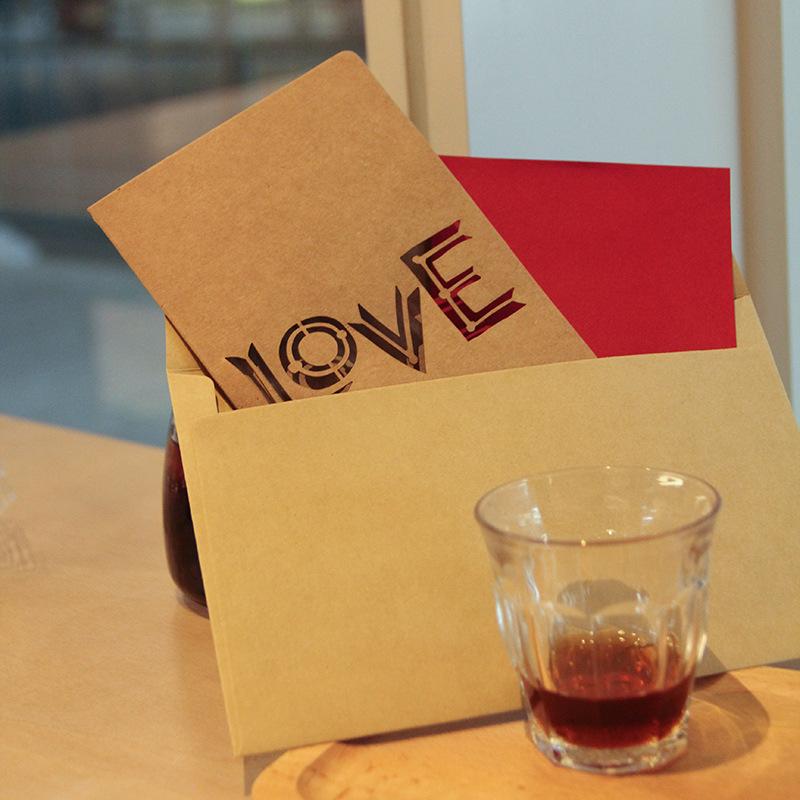 2 шт. полых поздравительных открыток ко Дню святого Валентина, ко Дню матери / открыток из крафт-бумаги, праздничных открыток, открыток на день рождения, подарочных карт с благословением