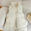 Женский пуховый жилет на осень и зиму, новый корейский стиль, свободный хлопковый жилет, однотонный жилет-куртка