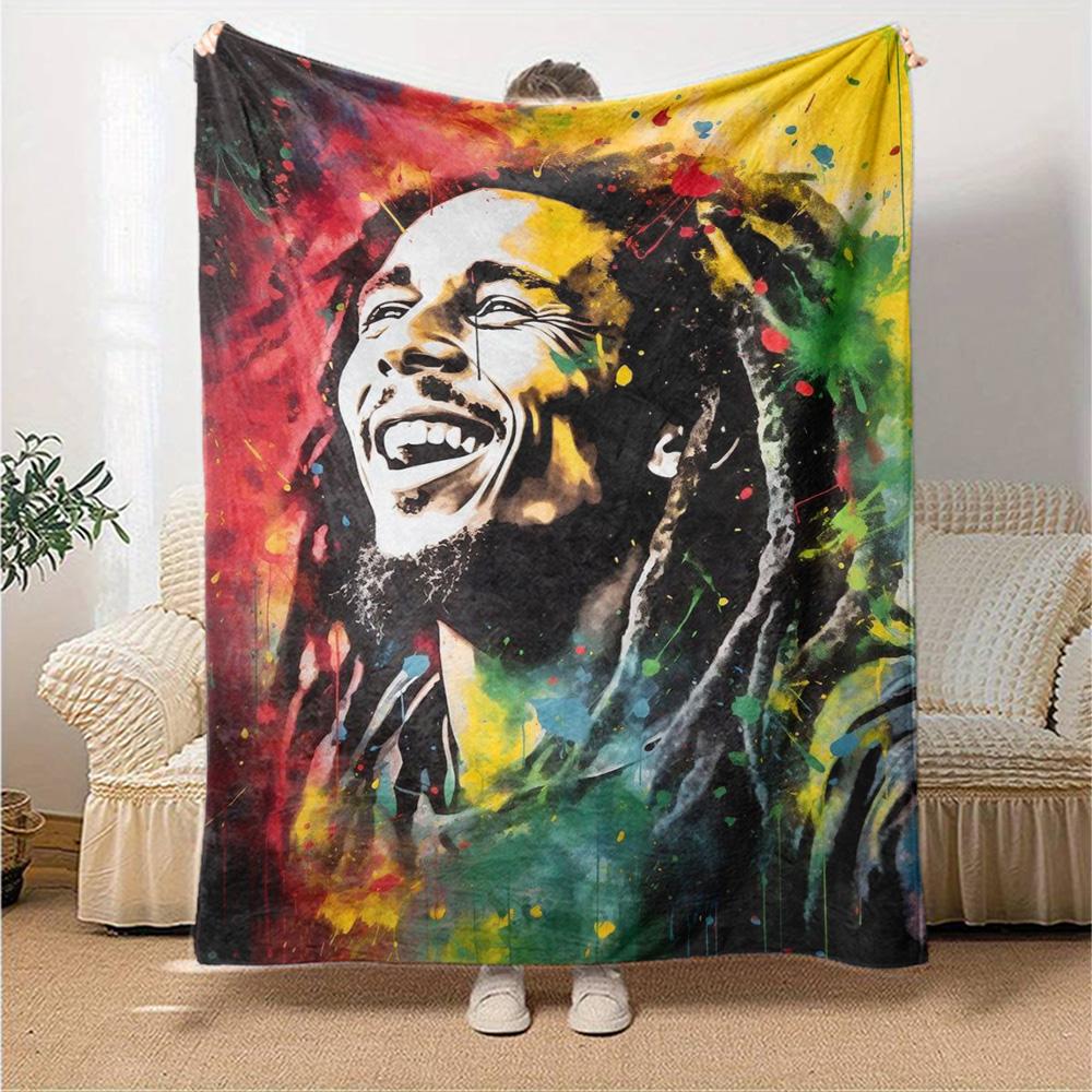 Bob Marley Blanket Soft & Cozy Great for Seaside Chair Couch Four Seasons Multipurpose Warmthful Decor Perfect Gift for Relatives and Friends