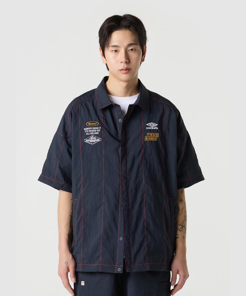 Рубашка Umbro Crispy Taslan с коротким рукавом, темно-синяя, Ur221Cjk58