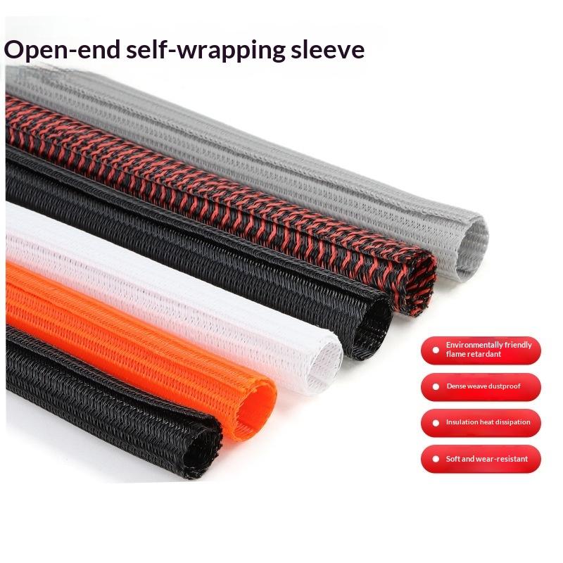 NEW 8~32mm Self-Closed Insulated Sheath 1 Meter PET Braided Cable Sleeve High Protection Wear Resistant Wire Organizer Sleeving