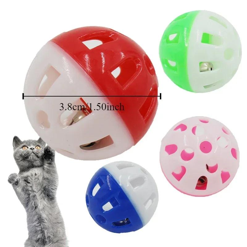 10pc Pet Cat Toys Colored Hollow Bell Balls Small Pet Cat Parrot Chewing Cage Fun Toys Pet Supplies New Toys Interactive