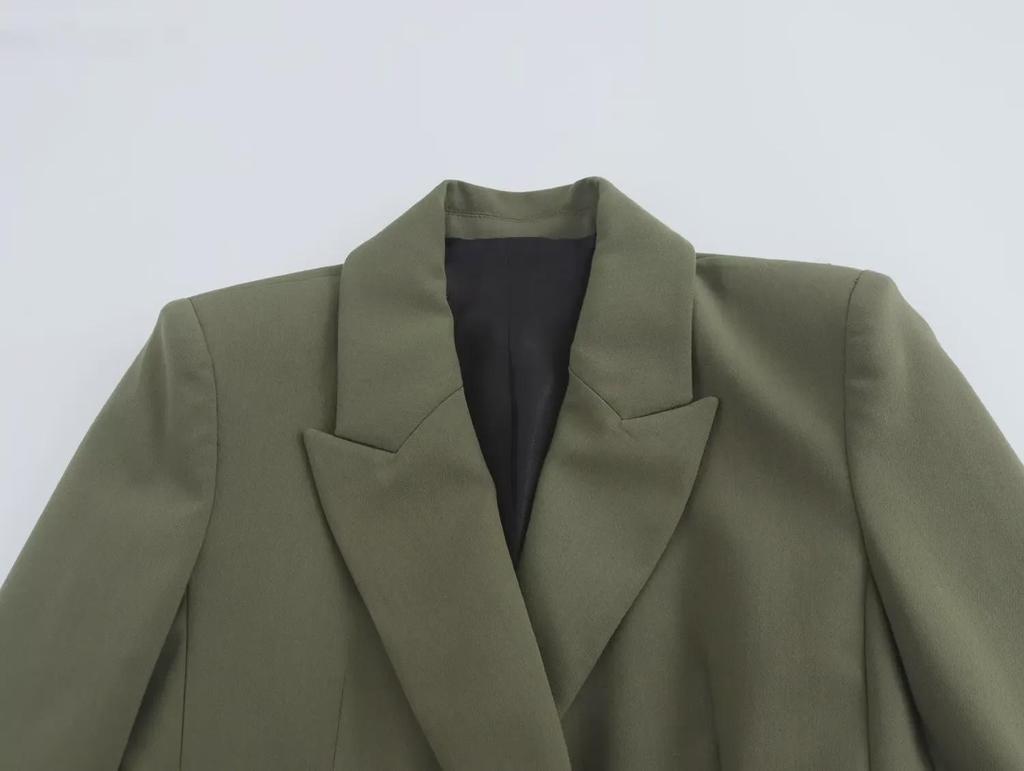 Женский двубортный костюм с подплечниками, комплект из пиджака и брюк