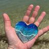 Ocean Heart Heart Glass Beach Heart Pocket Keepsake Gift for Friend