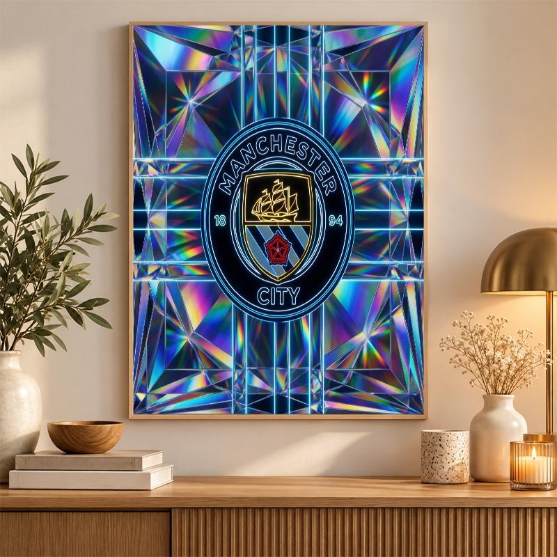 Manchester City Diamond Painting Kit 5D Full Drill DIY Diamond Mosaic Wall Art Home Decor
