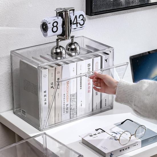 Practical Clear Space-saving Visible Desktop Storage Boxes for Purse Clutch Handbag Book Storage Box