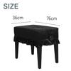 DIZLAS Piano Chair Cover, 2-Seater, for Electronic Pianos, Decorative and Protective, Velvet, 76*36cm (Black)