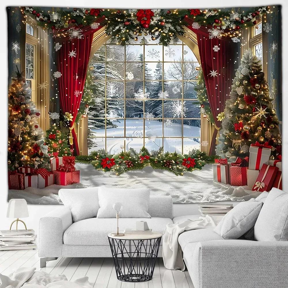 Рождественская елка Санта-Клаус Роскошный гобелен Спальня Гостиная Домашнее Рождественское украшение