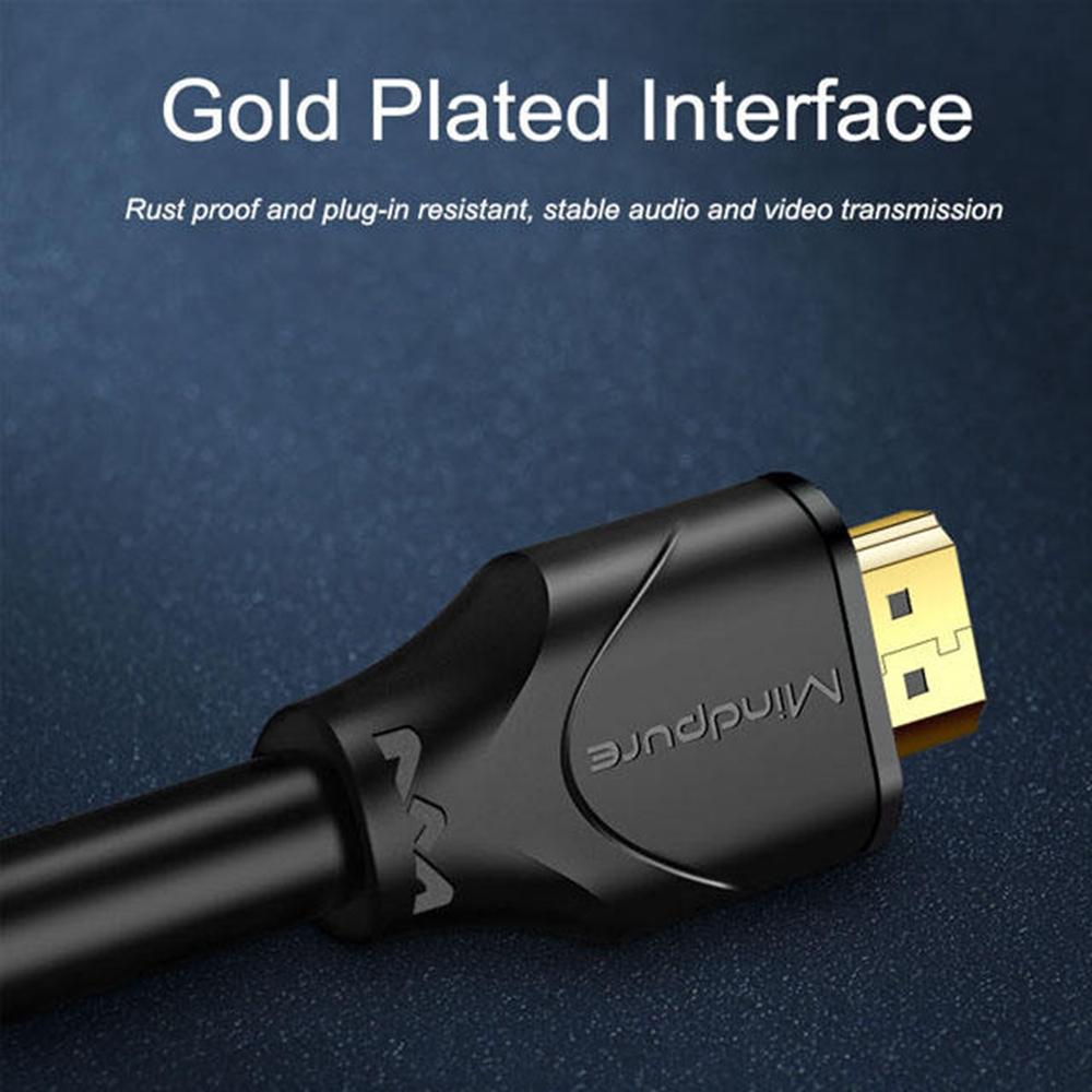 MINDPURE HD002 2m 4K HD Video HDMI Male to Male Cable Gold Plated HDMI 2.0 Cord