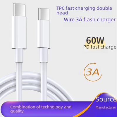 "Двойной кабель для передачи данных USB-C": Быстрая зарядка 3A PD для устройств Huawei, планшетов и павербанков"
