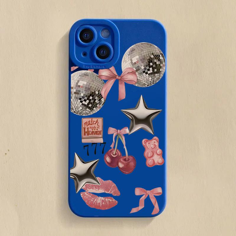 Чехол с блестящим хрустальным шаром и розовым бантом в виде вишневого узора для Redmi Note 14 13 12 11 Pro Plus 5G 12S 11S 10S Redmi 13C 14C