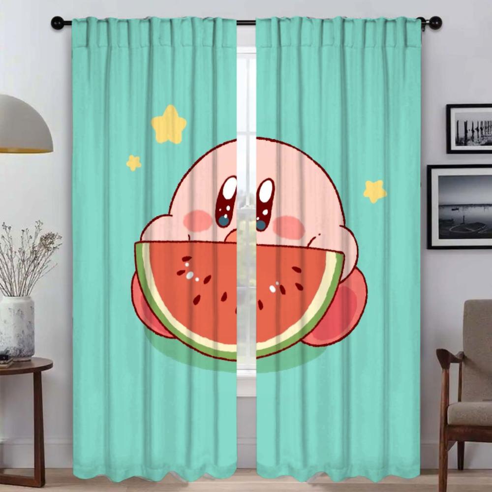 Kawaii Cartoon K-Kirbys Blackout Curtain for Room 2 Panel Curtains for Bedroom Shades Partition Home Interior Curtains Living