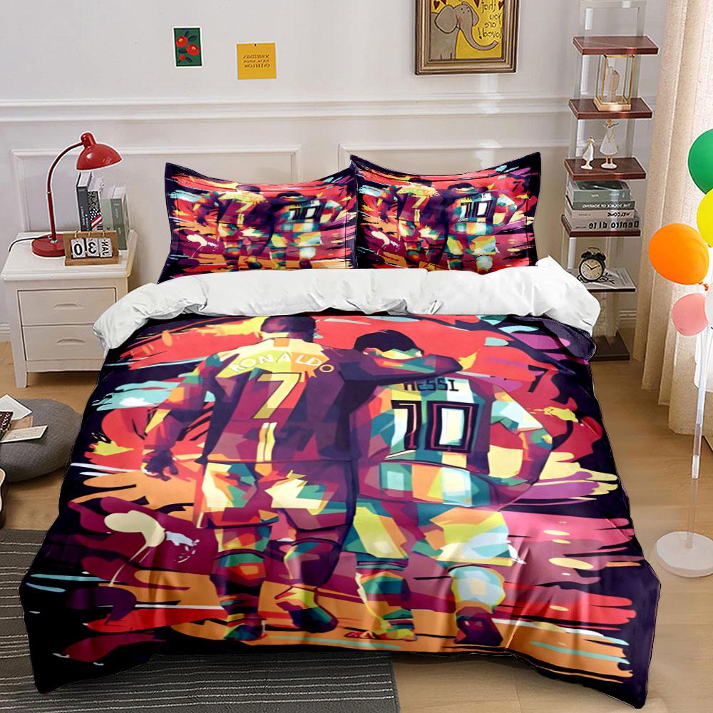 Soccer players colorful design. Bedding sets Duvet cover sets Duvet covers Pillowcases(1 * Duvet Cover 2 * Pillowcases without duvet insert)