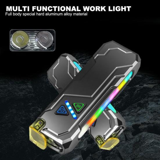 Rgb светодиодный фонарик с клипсой, магнитными режимами, регулируемый, 680 люмен