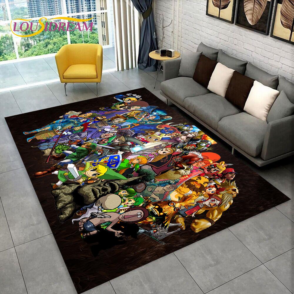 3D Z-Zelda 2 Link Game Gamer Rug Carpet for Living Room Bedroom Home Decor,Floor Mat Non-slip Decoration for Sofa Doormat Gift