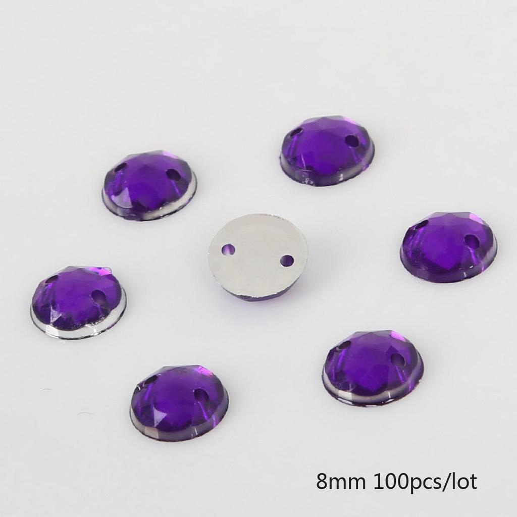 8/10/12mm Sewing Flatback Rhinestones Round Acrylic Beads Sew On Strass Crystal Stones For DIY Craft Scrapbook Decoration