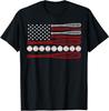 American Flag Baseball Red White Blue 4th of July Boys Men T-Shirt
