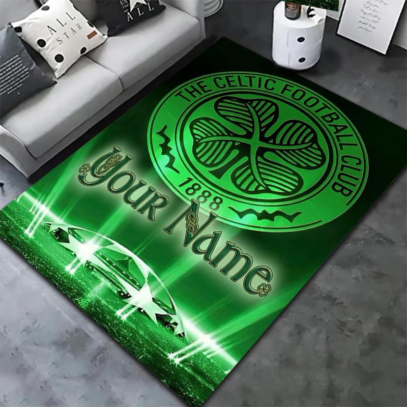 Celtic Fc Crest Custom Name Carpet Rug For Living Room Bedroom Home Sofa Decoration Kids Play Nonslip Floor Mat