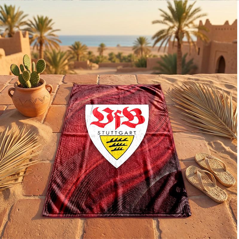 Пляжное полотенце в тематике VfB Stuttgart Мягкое Быстрое?Сухое полотенце для летнего пляжного отдыха и плавания