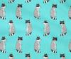 oneOone Cotton Flex Aqua Blue Fabric Racoon Animal Sewing Fabric By The Yard Printed Diy Clothing Sewing Supplies 40 Inch