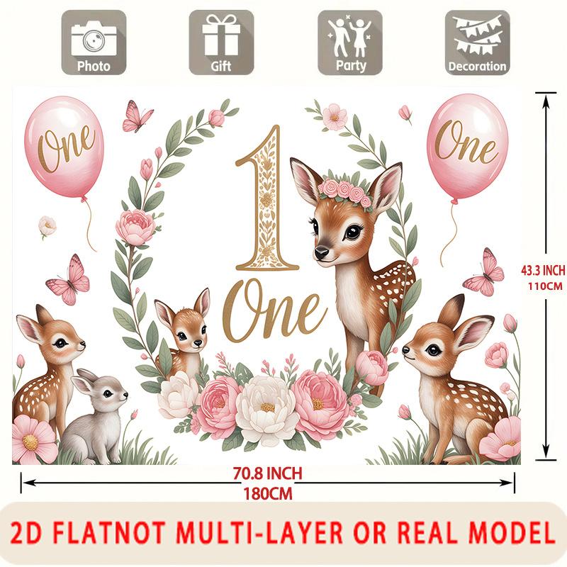 Birthday Party Backdrop Polyester Banner Photo Booth Decoration 25