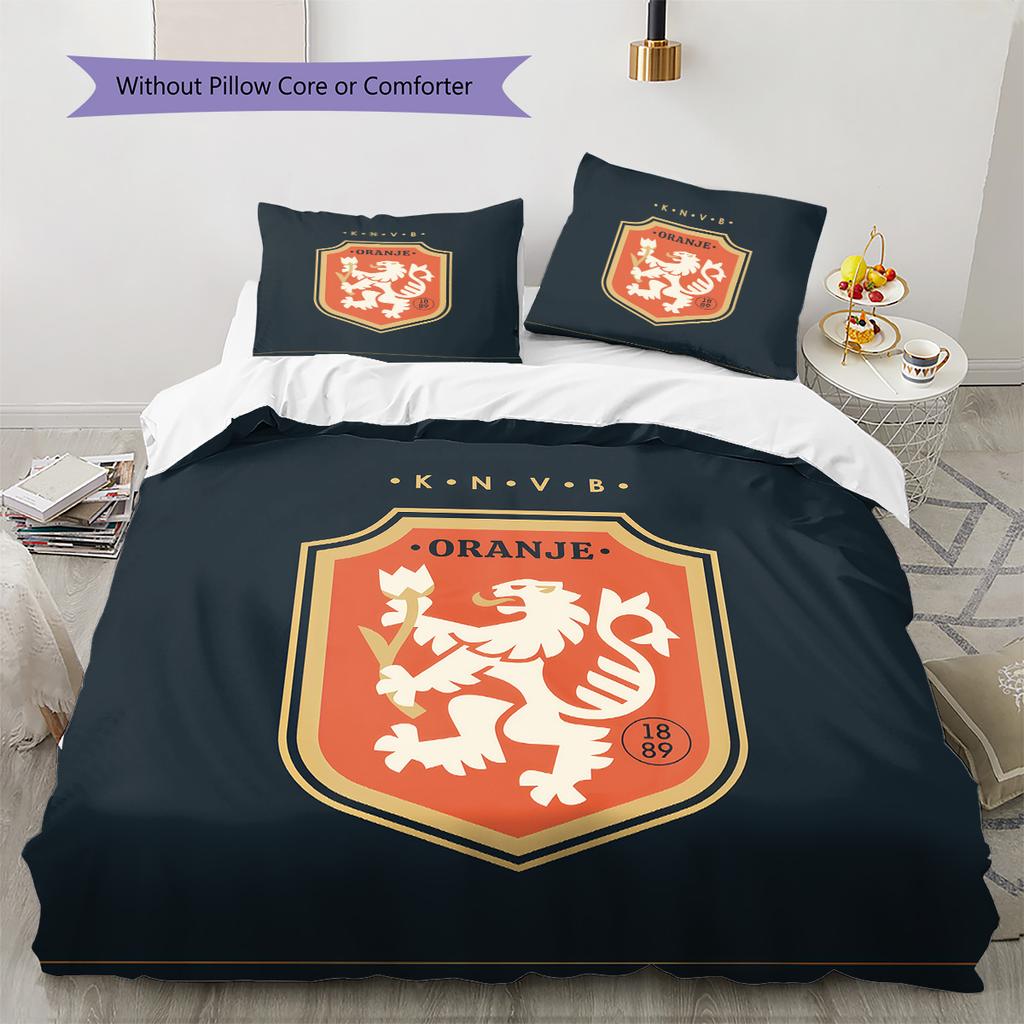 KNVB Pattern Bedding Quilt Set Home Decoration Gift (1 * duvet cover + 2 * pillowcase without core)
