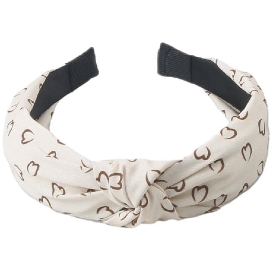 Женская повязка для волос Yousheng с узлом в виде сердца, широкая полоса с леопардовым узором, эластичная противоскользящая ретро-легкое украшение для волос, женский обруч для волос, аксессуар для волос