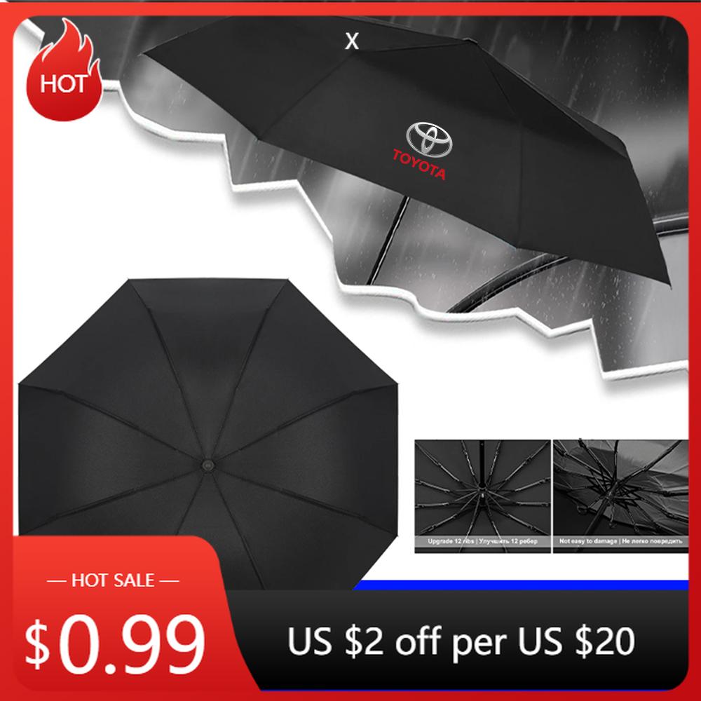 Для Toyota 2026 Горячие Колпаки на Колеса 1 шт. Автоматически Складывающийся Ветрозащитный Солнцезащитный Зонт для Автомобиля Toyota 4runner Harrier Venza Yaris Cross