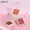 QIBEST Blush Powder Natural Repairing Rouge Powder Is Not Easy To Take Off Makeup Matte Pearlescent Blush Powder