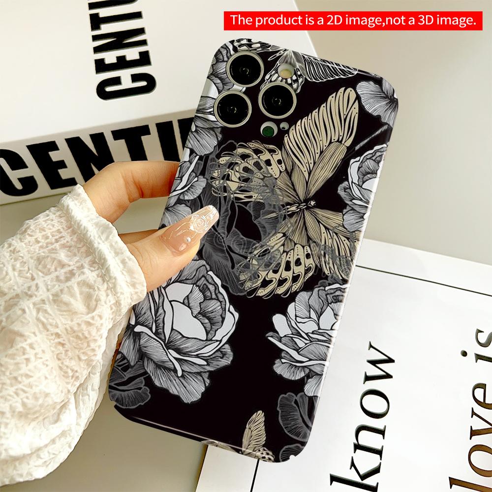 Elegant Butterflies & Roses Floral Pattern Phone Case All inclusive film hard phone case, compatible with iPhone 18 Pro Max 17 16 15 14 13 12 11