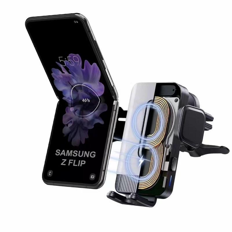 15w Fast Wireless Chargers Car Phone Holder Double Coil Charging Station For Samsung Galaxy S21 Ultra Flip4 S10 9 Iphone12 13 14