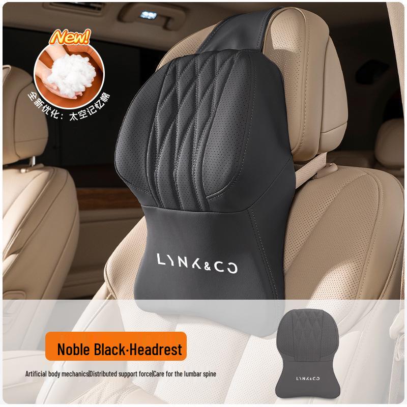 Lynk & Co Car Headrest & Lumbar Support Set for 01/06/07/08/09/10EMP/Z20/900 - Neck & Waist Protection.