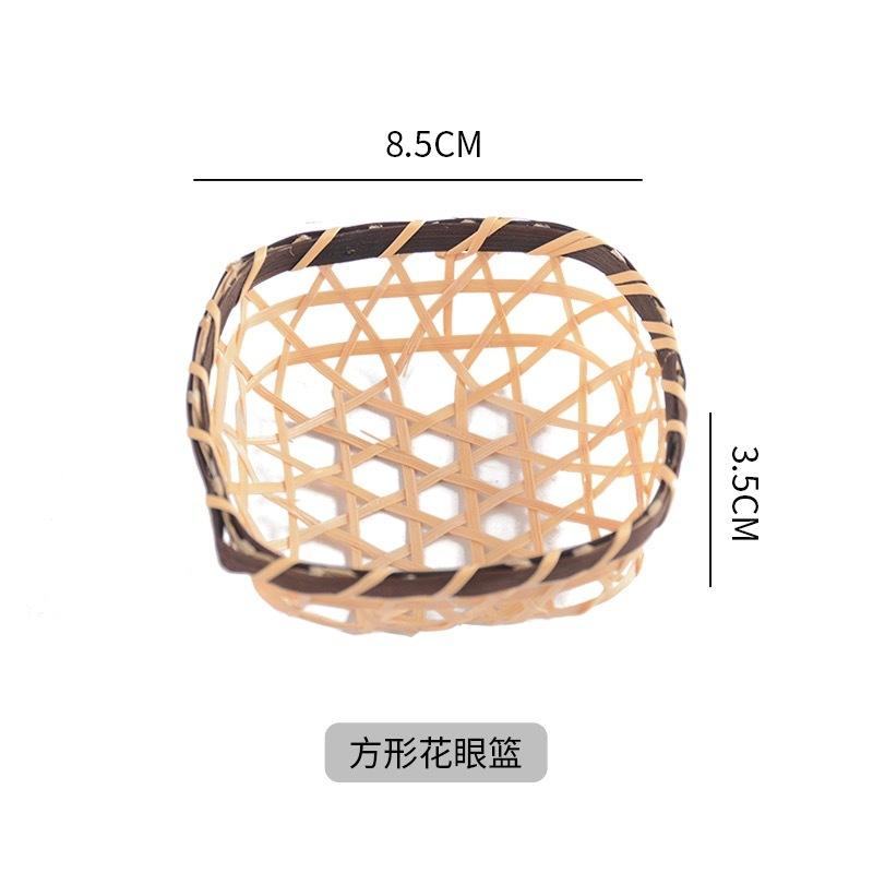 Japanese Hand‑woven Bamboo Mini Basket Tempura Fry Basket Snack Tray Sashimi Platter Decor Fruit Basket Woven Sieve for Restaurant Home Party