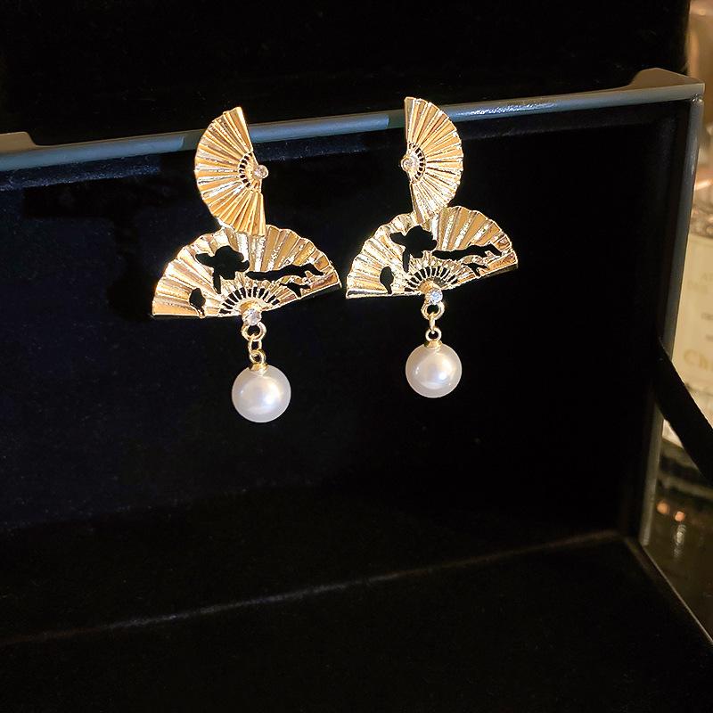 Silver needle dripping oil water drop fringed earrings antique literary and versatile earrings new Chinese retro temperament earrings women