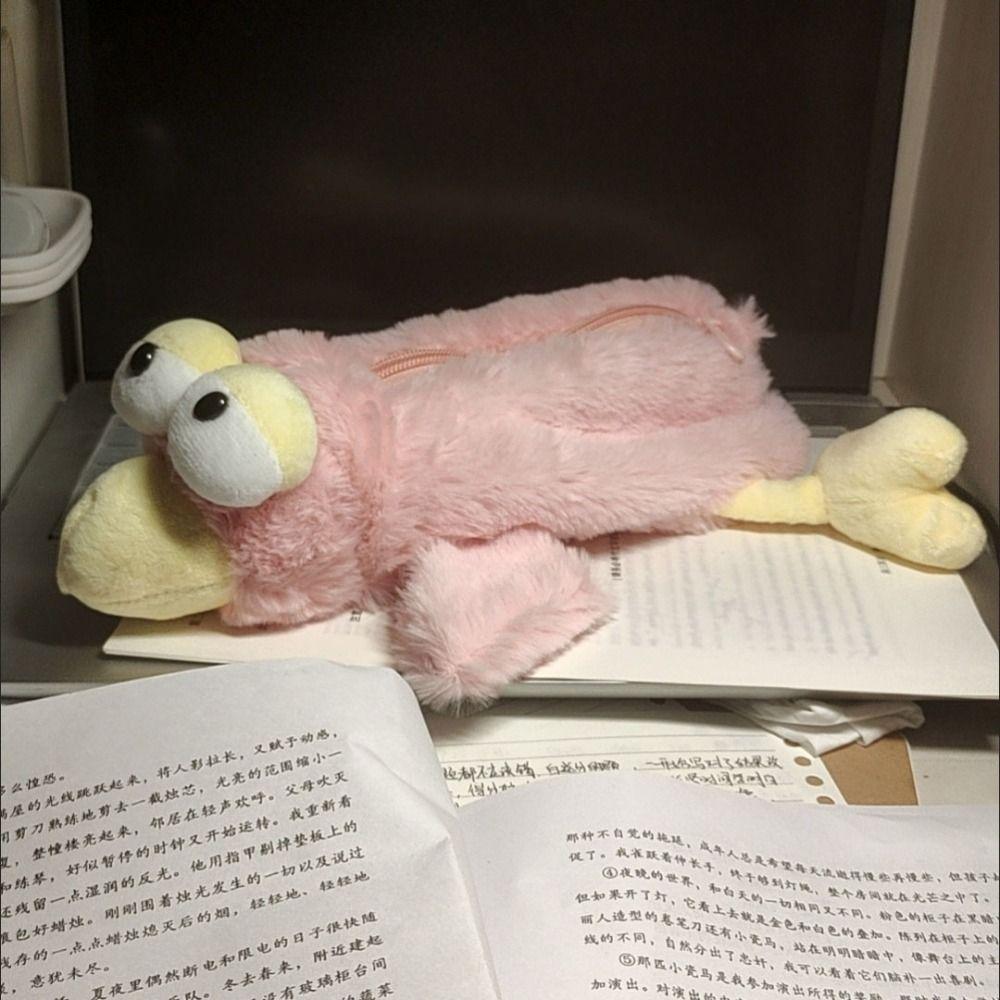 Stationery Organizer Plush Pencil Case Soft Big Eyes Bird Pencil Pouch Student Gifts
