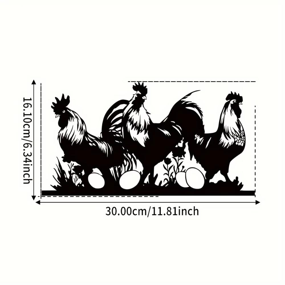 1 шт. деревенское металлическое настенное искусство в виде курицы - очаровательный декор для дома и улицы - идеально подходит для дома, сада и подарка на новоселье