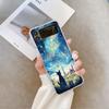 Чехол для телефона Samsung Galaxy Z Flip 7 Flip 6 5 4 3 5G с изображением черного кота и звездного неба, масляная живопись, складная крышка для Z Flip7 Flip5 Fundas