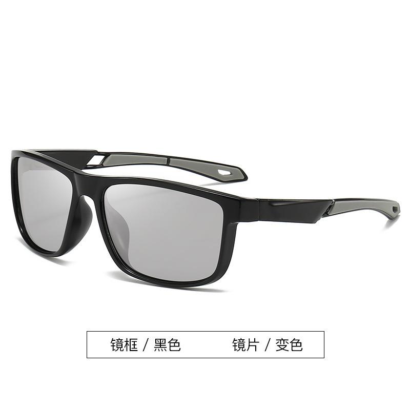 Поляризованные солнцезащитные очки для активного отдыха, мужские спортивные светочувствительные солнцезащитные очки с функцией изменения цвета, квадратная оправа для велоспорта 3235