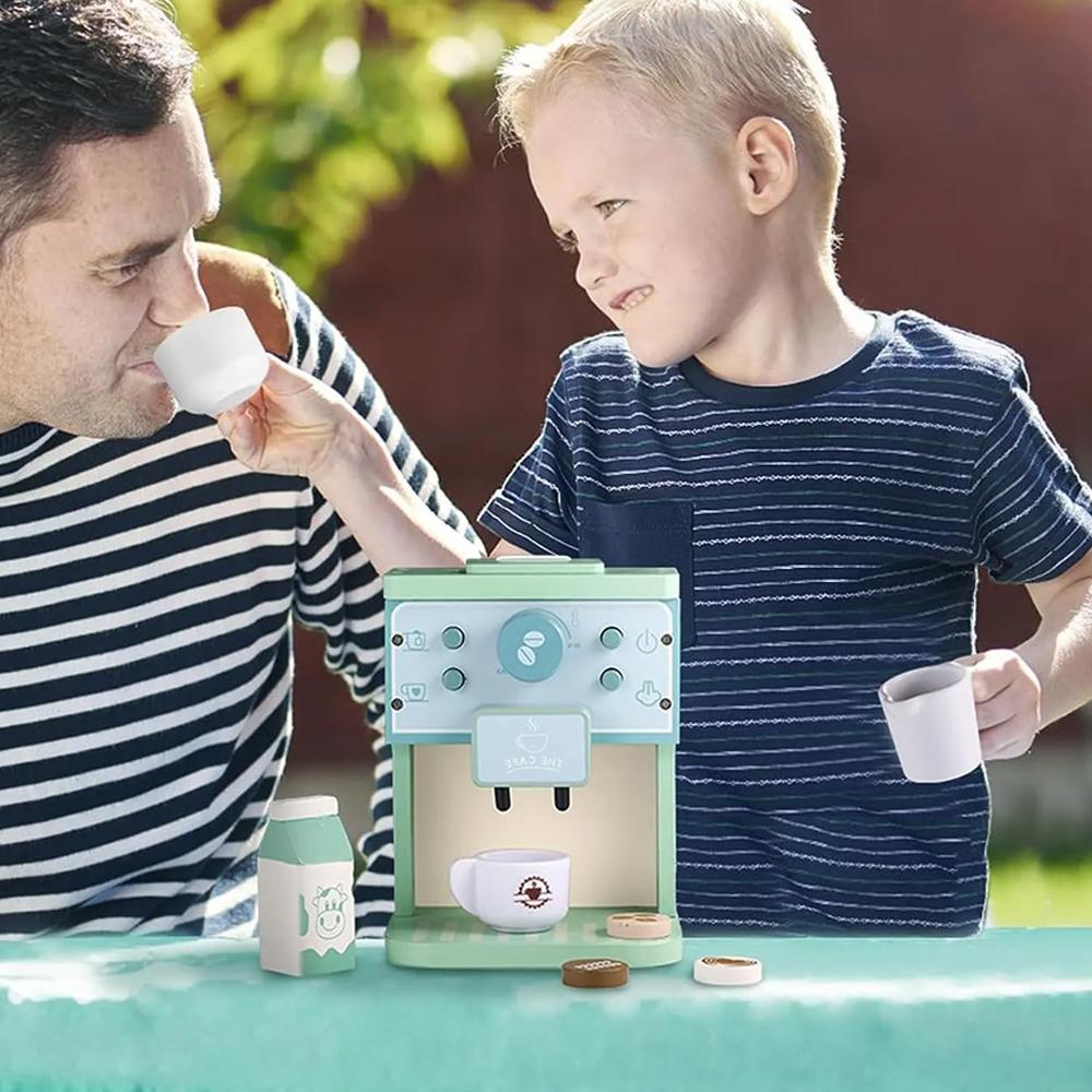 Имитация кофемашины и набор для приготовления печенья Игрушки из дерева для игры в домик, кухонные игрушки для веселья, детские ролевые игры