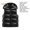 Men Waistcoat Hooded Sleeveless Vest Coat Black Golden Color Down Cotton Zipper Pockets Vest Jacket Daily Wear