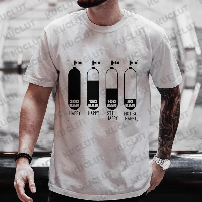 Diver 200 Bar Смешные футболки Мужские летние рубашки Harajuku с коротким рукавом Уличная одежда Топы свободного покроя Одежда для подводного плавания Мужская одежда